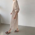 thumbnail image 4 of JUNWELL 2024 Nouvelles Robes d'Été en Lin pour Femme Minimaliste Rétro à Col Rond Robe Droite Décontractée pour Femme, 4 of 6