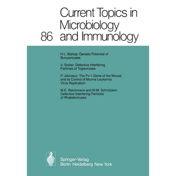 Current Topics in Microbiology and Immmu Current Topics in Microbiology and Immunology, Book 86, (Paperback)