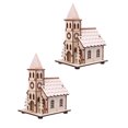 thumbnail image 4 of Miangastore 2Pcs Church Modeling Adornment Luminous Xmas Ornament Home Desktop Decor Khaki, 4 of 9