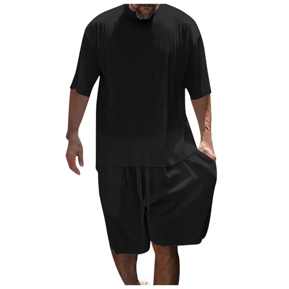 Mens Outfits 2 Piece Men's 2 Piece Outfits Hipster Patchwork Tee Shirt And Short Set Sports Tracksuits Man Suit Mens Suits 3 Tuxedo Rentals Night for Men Prom Men Black XXL
