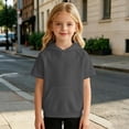 thumbnail image 6 of Bysome Boys Hoodies Solid Color Short Sleeve Hooded Tees Autumn Soft Boys Sweatshirts Size 9-10 Years Dark Gray, 6 of 6
