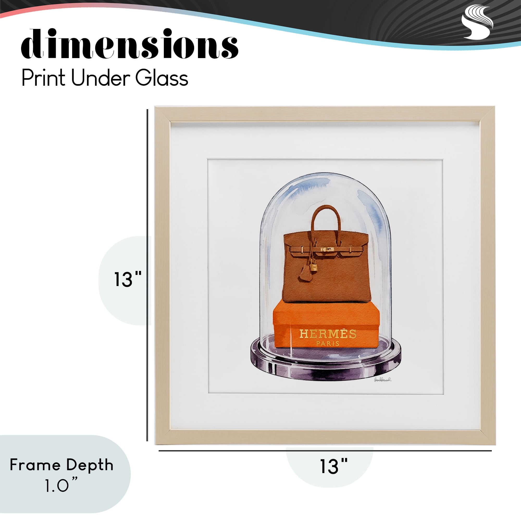 Stupell Industries Luxury Handbag Dome Birch Framed Print Under Glass, design by Amanda Greenwood