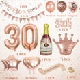 thumbnail image 2 of AYUQI 30th Birthday Decorations for Women, Rose Gold Happy Birthday Party Supplies with Birthday Bunting Banner, Rose Gold Confetti Latex Balloons, Number 30 Crown Wine Bottle Foil Balloons, 2 of 7
