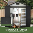 thumbnail image 5 of Craftian Plastic Outdoor Shed,6.2x3.4ft All-Weather Resin Storage Shed with Reinforced Floor Lockable Door Garage Patio Garden Storage Shed, 5 of 7