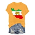 thumbnail image 5 of GEWSEY Women's Iran Lion Sword Sun Crew Neck Short Sleeve Patriotic T-Shirt (Gold, M), 5 of 6