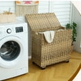 thumbnail image 5 of CHERISHGARD Laundry Hamper 135L Handwoven Rattan Laundry Basket with Lid & Heightened Feet 3 Removable Liner Bags 26x13x26 Inches, 5 of 6