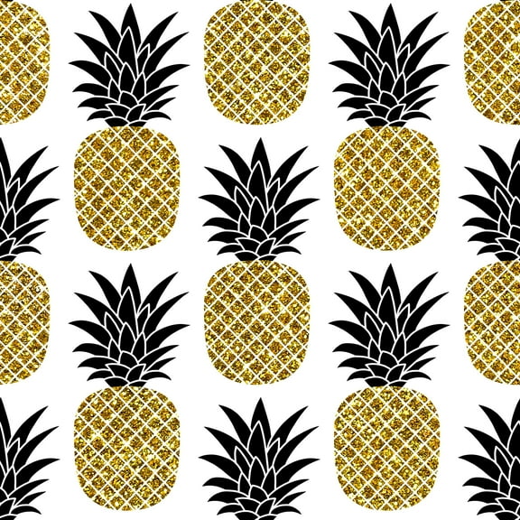 MuralsPrint Pineapples on White Background, Removable Wallpaper - 10'ft H x 24''inch W
