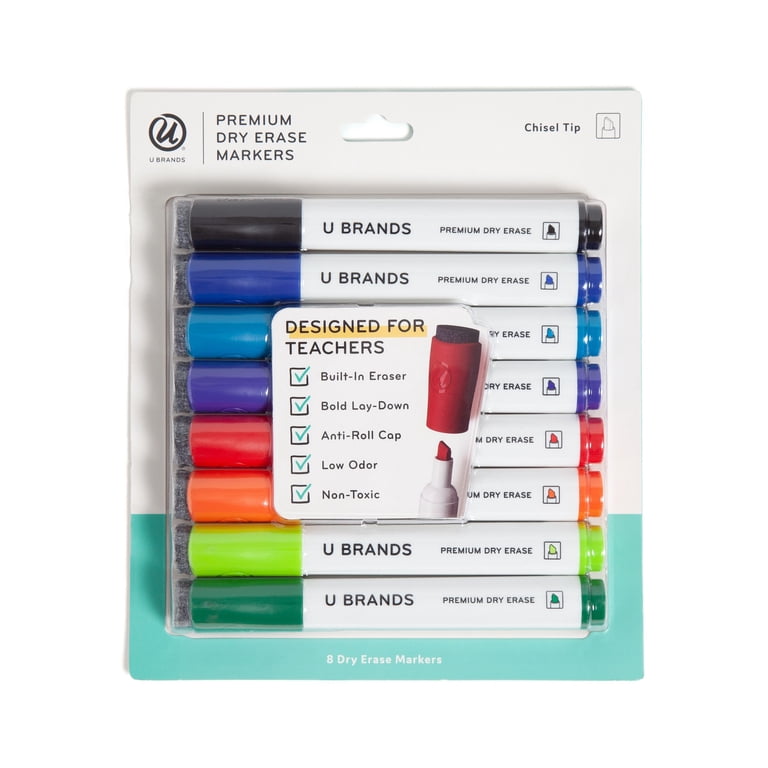 U Brands Magnetic Dry Erase Markers, 8 Count Chisel Tip photo 2