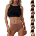 thumbnail image 2 of Qingpeng Women Mid High Waist Seamless Briefs Plus Size Breathable Ice Silk Underwear Panties Size S-XL, 2 of 8