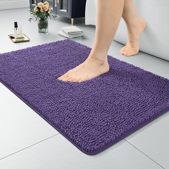 Alfombra de Baño LOCHAS 61x43 cm Suave y Aterciopelada Púrpura Oscuro