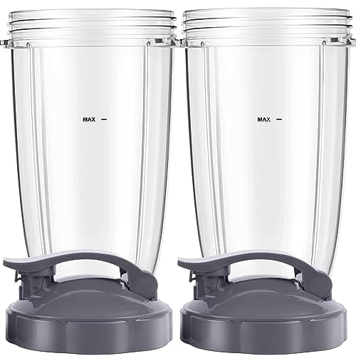 Blender Cups 24oz Cups with Flip-Top To-Go-Lids Fit for NutriBullet Blender 600W Pro 900W NutriBullet Replacement Parts