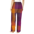 thumbnail image 3 of Fotbe Purple Yellow Buffalo Plaid Women's Pajama Pants,Sleepwear Pants,Pj Bottoms Drawstring And Pockets-Medium, 3 of 9