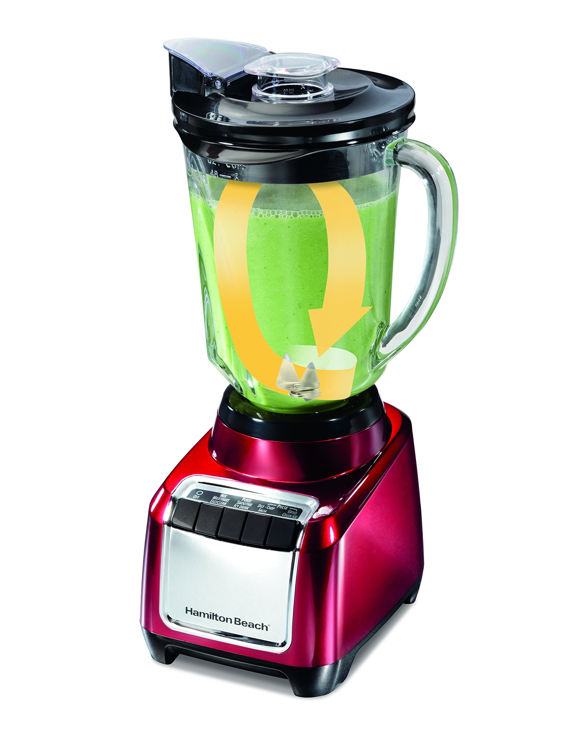 Hamilton Beach Wave Action Quiet Blender, 48 oz. Glass Jar, 12 Blending Functions, Black, New, 53530f