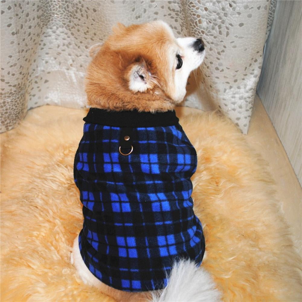 Dog Fleece Vest Sweater, Buffalo Plaid Dog Pullover Warm Jacket Winter