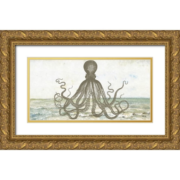 Fay, Mela 18x11 Gold Ornate Wood Framed with Double Matting Museum Art Print Titled - Octopus II