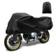 thumbnail image 1 of Cubierta de motocicleta exterior impermeable, cubierta de motocicleta, media cubierta 420D-PU negra, protección contra el sol y la lluvia, se ajusta a 104.33"x41.34"x25.59", 1 of 7