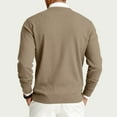 thumbnail image 3 of Fgvctg Mens Sweater Ribbed Knit Crewneck Sweater Dressy Pullover Slim Fit Long Sleeve Sweaters Oversized Winter Vintage Textured Blouses Khaki M, 3 of 6