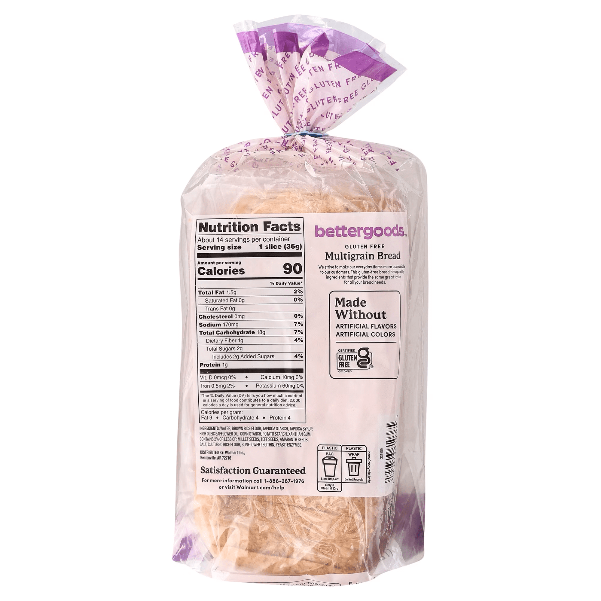 bettergoods Multigrain Gluten-Free Bread, 18 oz