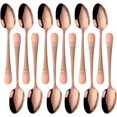 thumbnail image 1 of Hammered 12-Piece Stainless Steel Dinner Spoons, Stainless Steel Titanium Dinner Spoons Set, Table Spoon Modern Dessert Spoons Mirror-Polished- 8 Inches, Rose Gold, 1 of 8