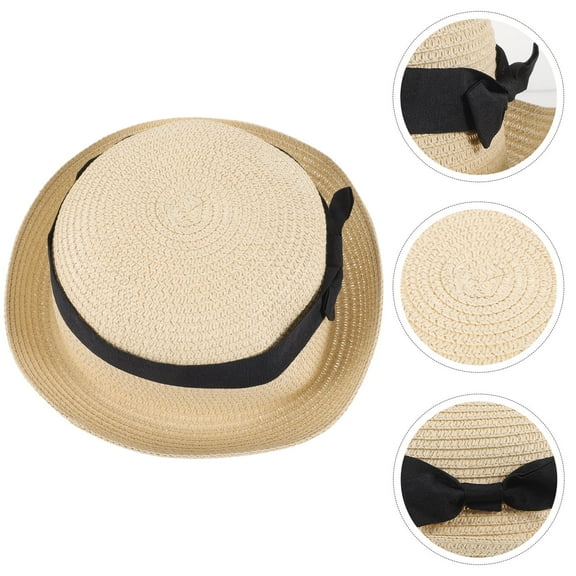 LEORX Summer Bucket Hats For Women Wide Brim Sun Protection Beige Straw 1Pack