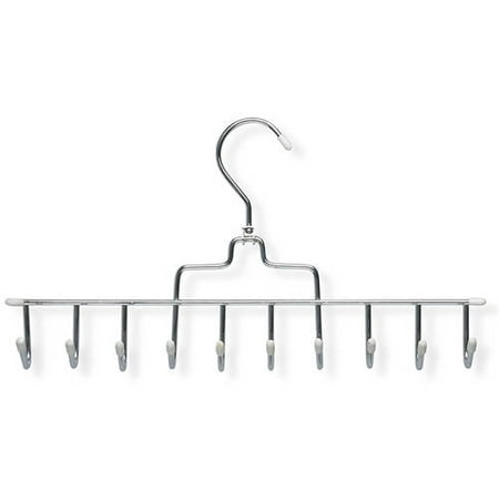 Wood Tie Hanger - Honey Can Do Horizontal Tie And Belt Hanger, Chrome/White, 1-Pack