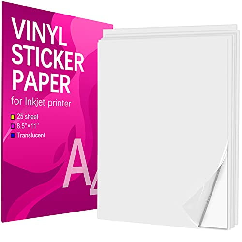 printable sticker paper for your inkjet printer 25 sheets translucent