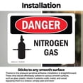 thumbnail image 3 of (2 Pack) Nitrogen Gas OSHA Danger Sign 14 Inch X 10 Inch Vinyl Label Decal Sticker Weather Resistant, UV Protected for Workplace, Business, and Construction Site, Made in the USA, 3 of 7