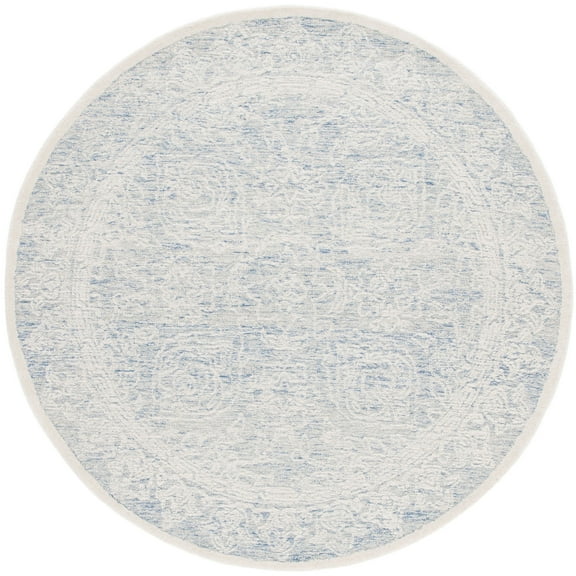 SAFAVIEH Ebony Aaron Floral Area Rug, Blue/Ivory, 6' x 6' Round