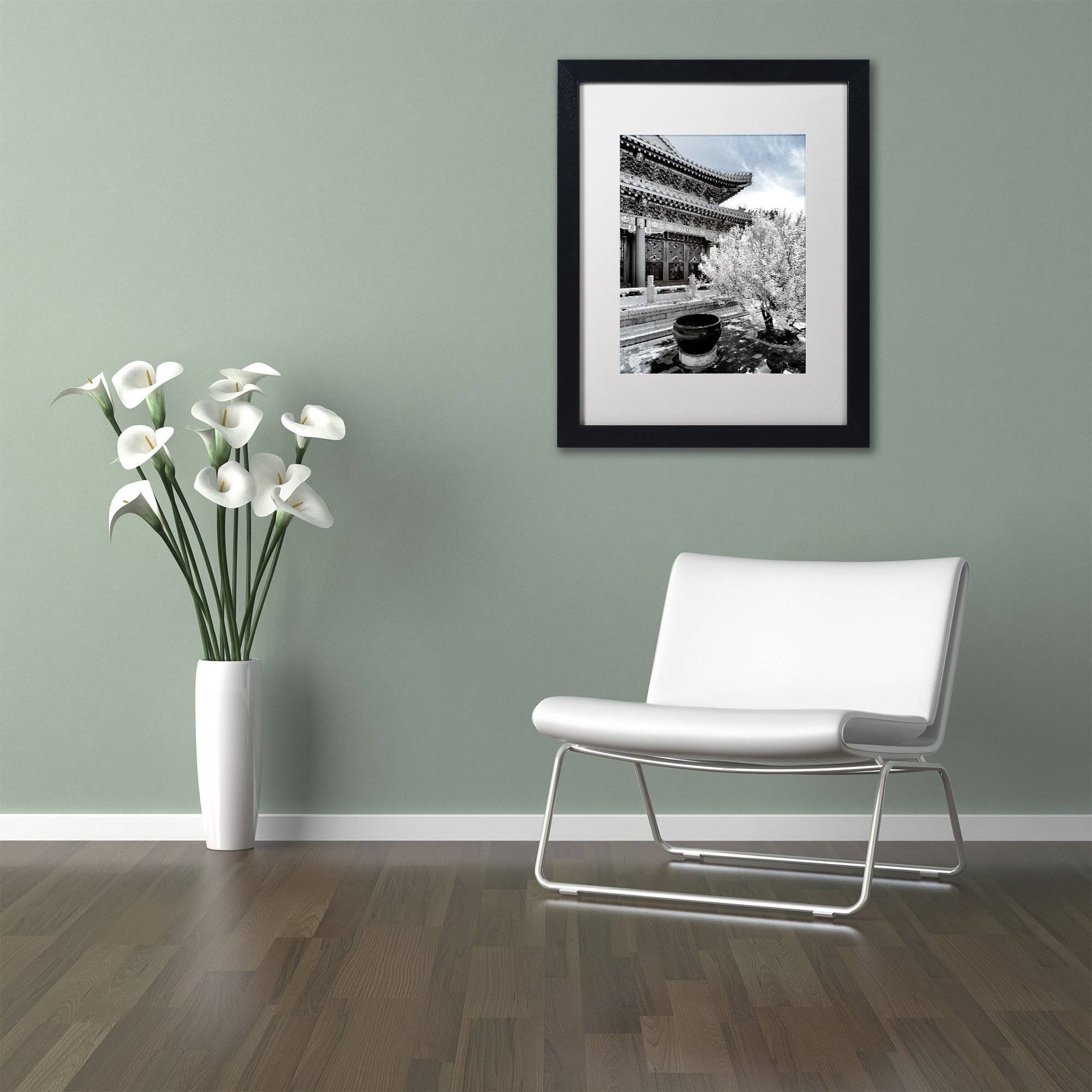 Trademark Fine Art "White Temple X" Canvas Art by Philippe Hugonnard, White Matte, Black Frame