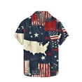 thumbnail image 2 of Njoeus Big & Tall Shirts for Men, Shirts for Teens Men's American Flag Print Button Up T-Shirts Casual Summer Beach Shirt Blouses Independence Day Tees On Clearance, 2 of 5