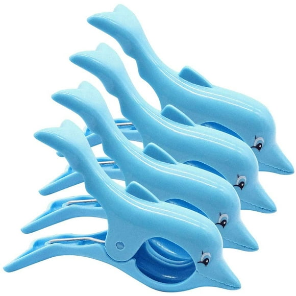 4PCS Beach Towel Clips Cute Animal Dolphin Parrot Sun Chair Beach Towel Windproof Clip Towel Clip