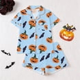 thumbnail image 2 of JAJAHO Kids Halloween Pajamas Set Boys Girls Short Sleeve Pumpkin Pajama Button Down 2 Piece Pjs 3-14Y, 2 of 9