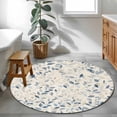 thumbnail image 4 of Blue Botanical Round Area Rug 4 FT, Non Slip Indoor Outdoor Rug, Farmhouse Spring Summer Plant Washable Soft Circular Carpet Non-Shedding Floor Mat for Coffee Table Nursery Foyer Balcony, 4 of 8