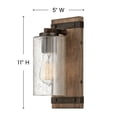 thumbnail image 3 of 5940SQ Hinkley Lighting Sawyer - 1 Light Bath Vanity in Rustic Style - 5 Inches Wide by 11 Inches High-Sequoia Finish, 3 of 15