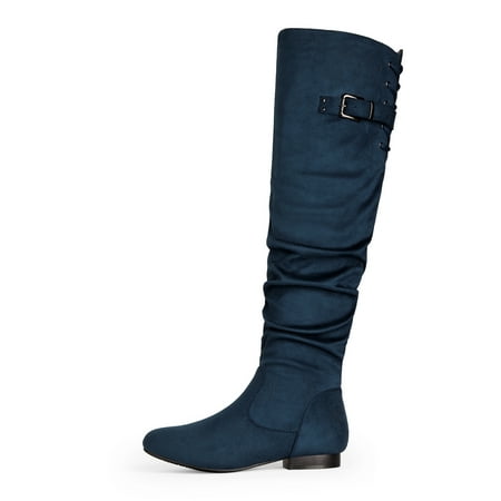 

Dream Pairs Women s Fashion Casual Over The Knee Pull On Slouchy Boots COLBY BLUE Size 7.5