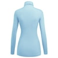 thumbnail image 2 of Made by Johnny Women's Long Sleeve Ribbed Turtleneck Pullover Sweater S AQUA, 2 of 6