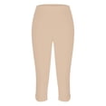 thumbnail image 6 of Usloyux Women's Capri Leggings Stretch Yoga Pants with Elastic Waistband Casual Workout Activewear Bottoms, Beige L, 6 of 8