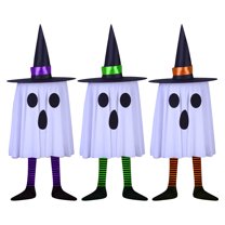 Halloween Decorations Outdoor,Hanging Ghost Halloween Decor with String Lights Battery Operated, Ghost Decor with with Hat for Home Yard Porch