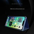 thumbnail image 2 of Allytech Plating Mirror Flip Case for iPhone 15 Plus, Luxury PU Leather & Hard PC Slim Lightweight Cover with Kickstand, Comfortable Grip Shockproof Full Protective Case, Skyblue, 2 of 8