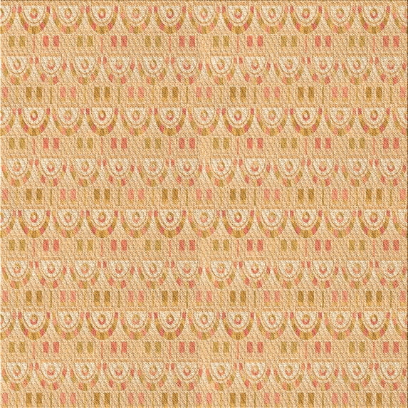 Ahgly Company Indoor Square Patterned Carrot Orange Area Rugs, 7' Square