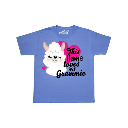 Valentines Day This Llama Loves Her Grammie Youth T-Shirt