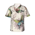 thumbnail image 2 of Picia Flying Butterflies-1 Gentle Cotton Regular Fit Short Sleeve Casual Hawaiian Shirt for Men-X-Large, 2 of 9