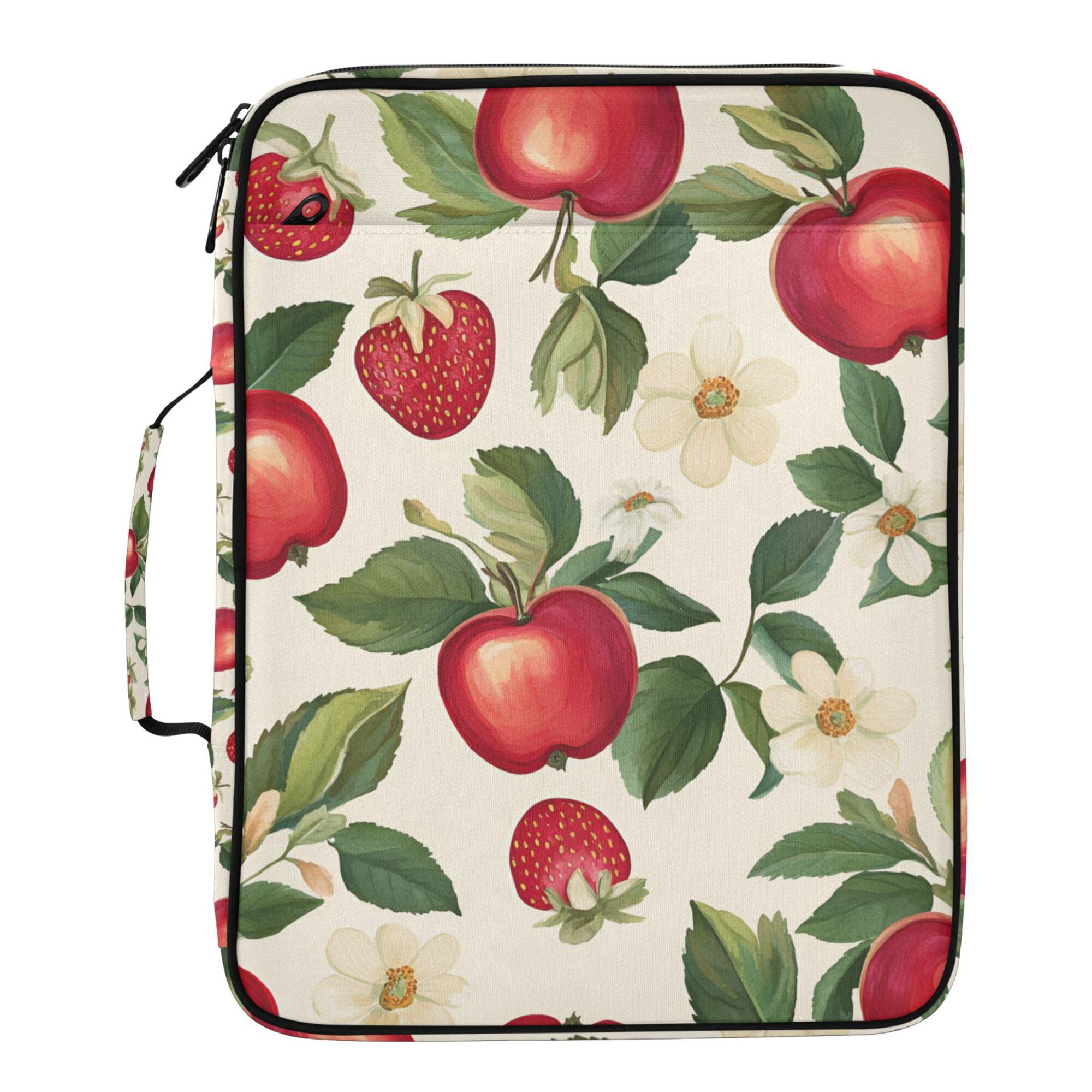 FORMRS Accordion File Folder A4 Size 7-Pocket Expanding Document Organizer Bag with 3 Ring Binder, Apple Leaves Pattern