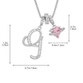 thumbnail image 2 of Collar con colgante de letra y corazón de rosa de colores, joyería de aniversario., 2 of 5
