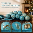 thumbnail image 5 of Christmas Ball Ornaments Set of 12, Blue Shatterproof Xmas Baubles with Gold Patterns, Turquoise Tree Decorations in a Gift Box for Holiday Decorating - Style C, 5 of 6