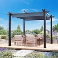 thumbnail image 5 of MELLCOM Retractable Pergola 10x10 ft, Dual Adjustable, UV Protection, Durable Aluminum Frame, Locking Straps and Screws for Backyard Deck, Gray, 5 of 8