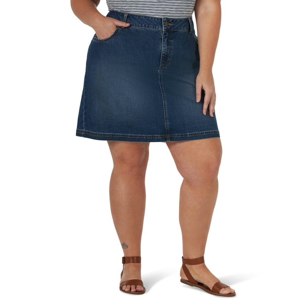 Lee - Lee Women's Plus Size Premium Denim Skort - Walmart.com - Walmart.com