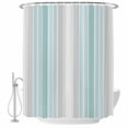 thumbnail image 2 of Aqua Gray Stripes Waterproof Fabric Shower Curtain,Minimalist Gradient Lines Aesthetic Waterproof Fabric Shower Curtain for Bathroom Curtains Bathtubs Shower Curtains with 12 Hooks Stall 48x72in, 2 of 8