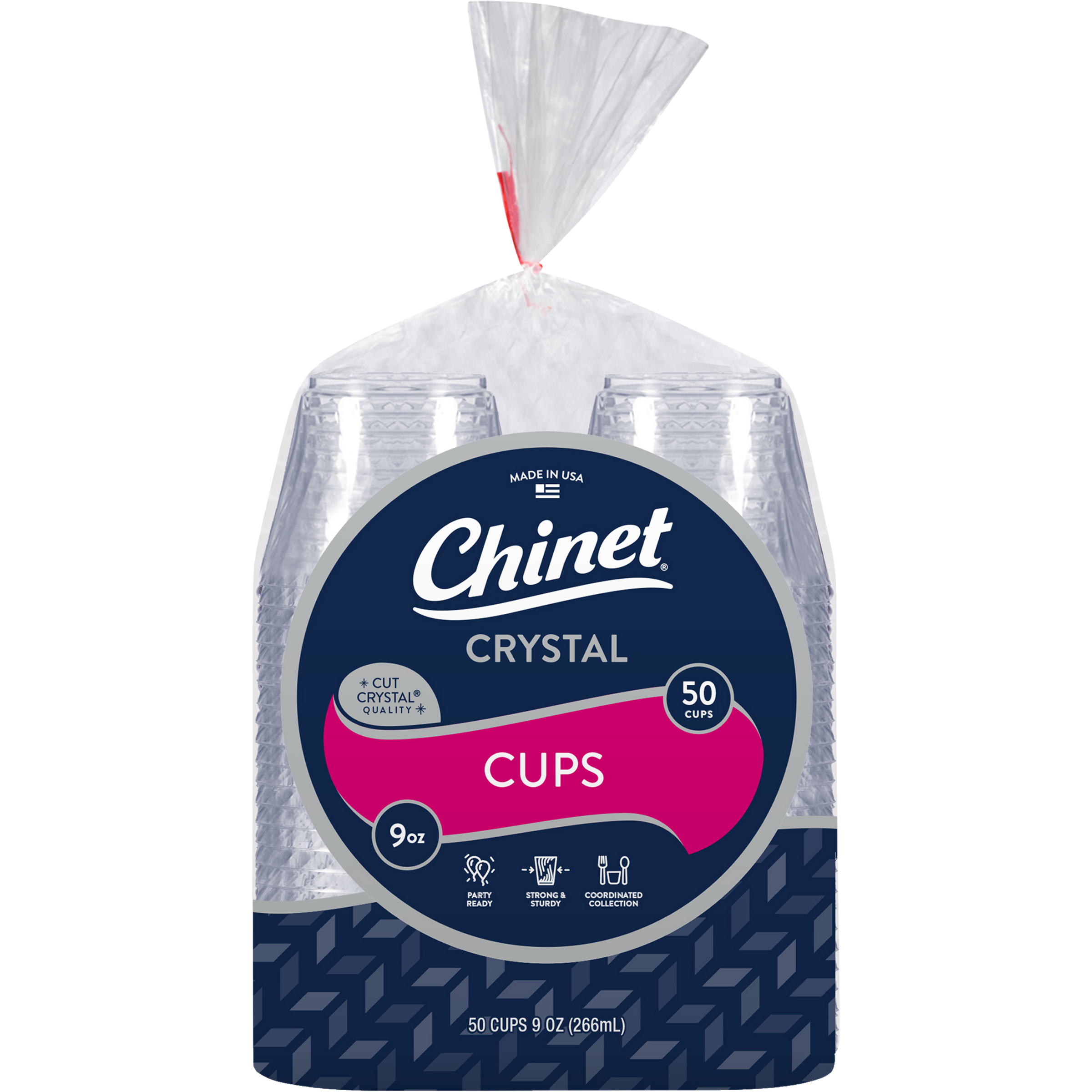 Chinet Crystal Clear Plastic Cups, 9 oz, 50 Count photo 3