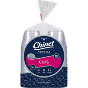 (4 pack) Chinet Crystal® Premium Disposable Plastic Cups, Clear, 9 oz, 50 Count